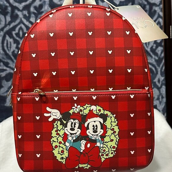 Disney 100 Mickey & Minnie Mouse Holiday Collection 11" Funko Mini Backpack - Picture 1 of 6